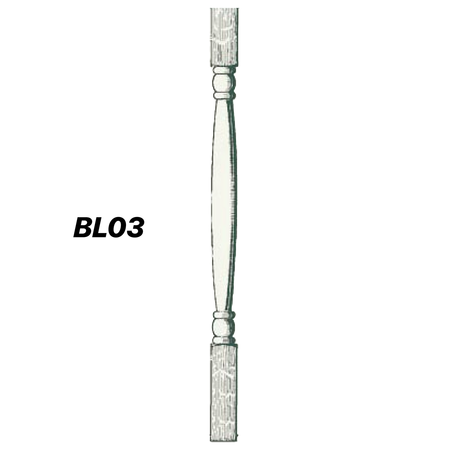 BL03, Balusters, Turned, 1000 x 42 x 42mm