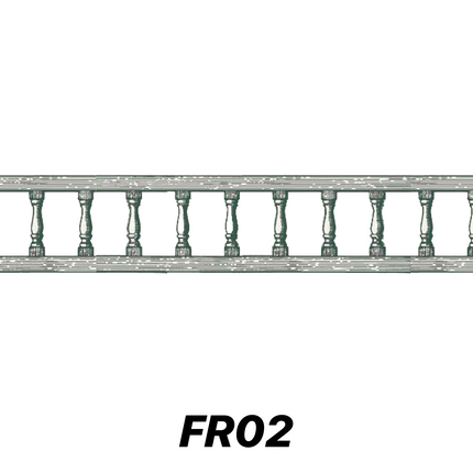 FR02, 300mm high with 6 MS 180 turned spindles p/m