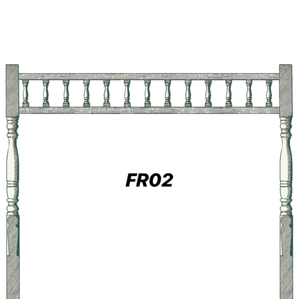FR02, 300mm high with 6 MS 180 turned spindles p/m