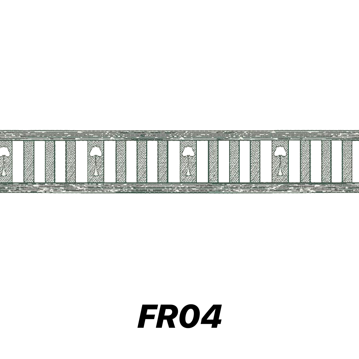 FR04, 300mm high with slats & motifs (select any motif MF01 - MF12)